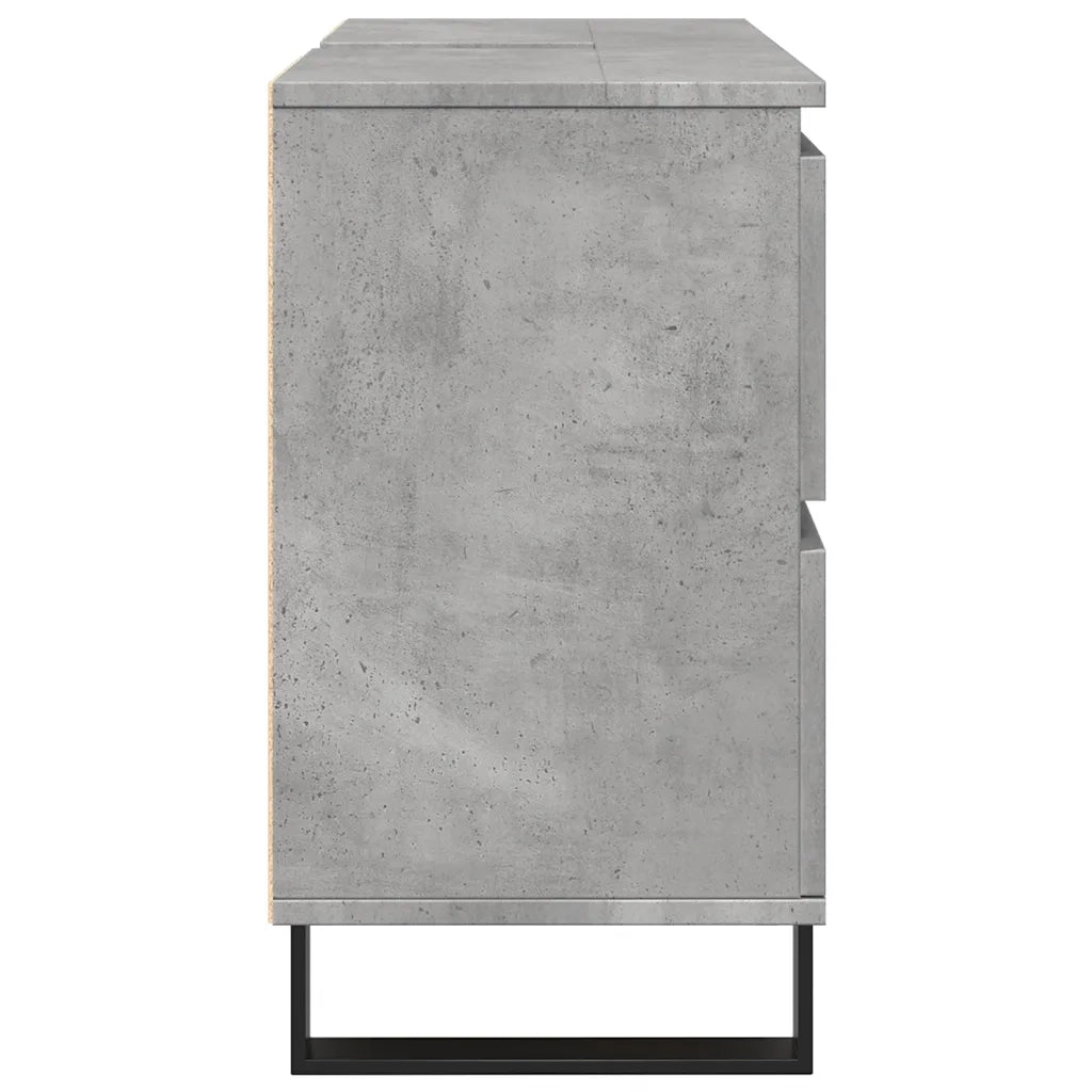 Armadietto da Bagno Grigio Cemento 80x33x60cm Legno Multistrato 857237