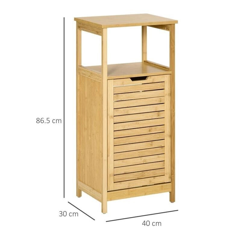 MOBILETTO DA BAGNO CON CESTO MULTIUSO IN BAMBÙ 40X30X86.5 CM