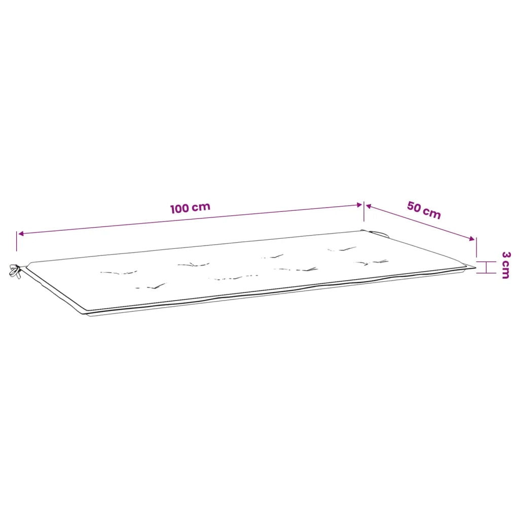 Cuscino per Panca Crema 100x50x3 cm in Tessuto Oxford 43197