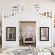 letto a castello legno massello+mdf bianco 90x200 cm