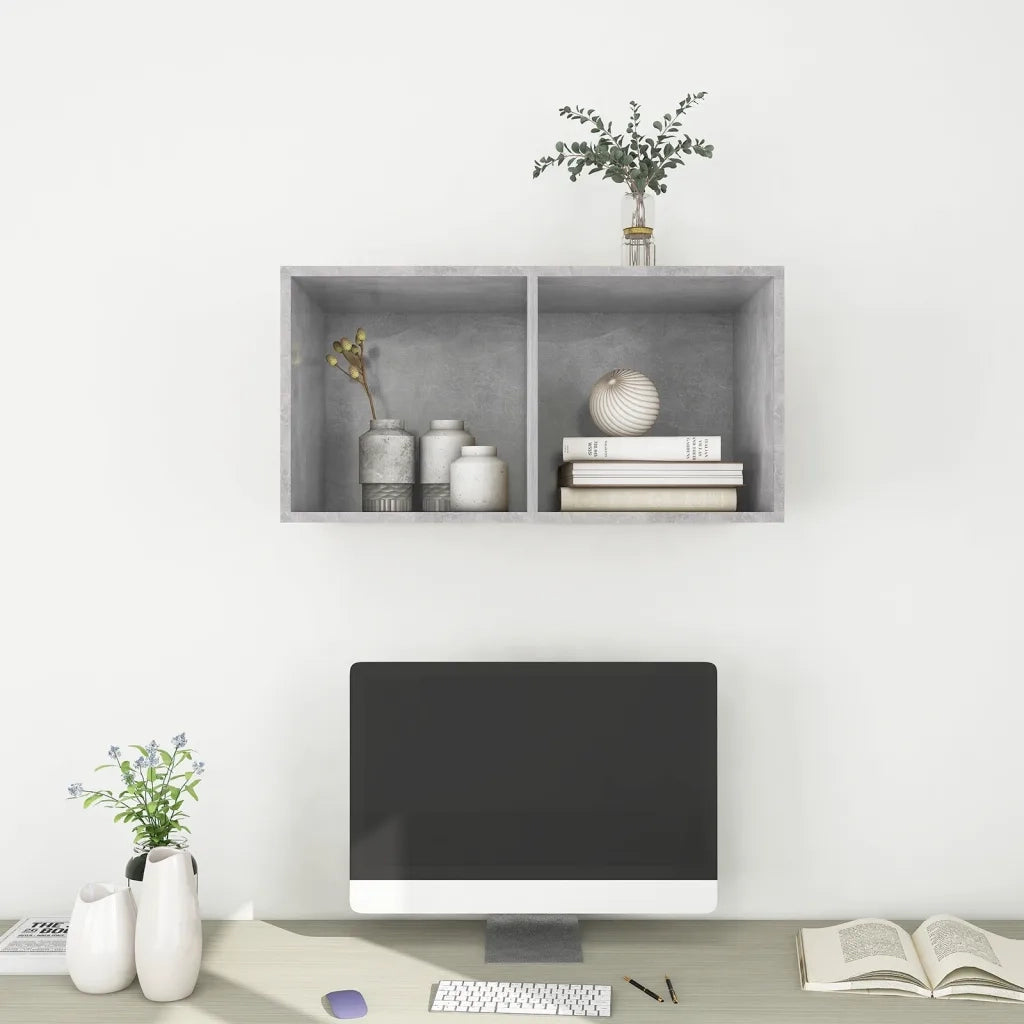 Mobile TV da Parete Grigio Cemento 37x37x72cm Legno Multistrato 805475