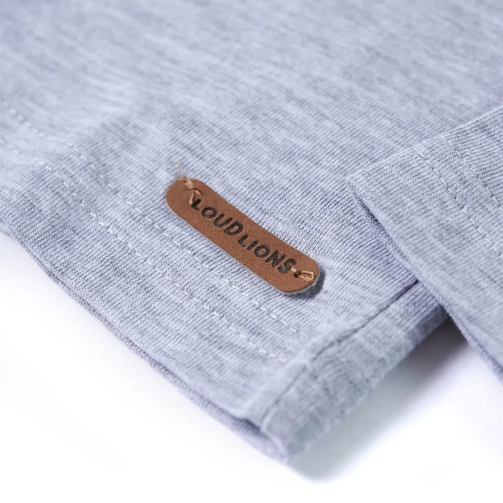 Maglietta Bambino a Maniche Lunghe Grigio Mélange 128 13262