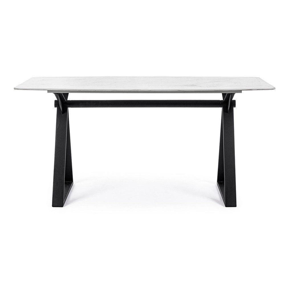 Tavolo Vetro Nero Moderno da Interno 160x90 cm - LUNA