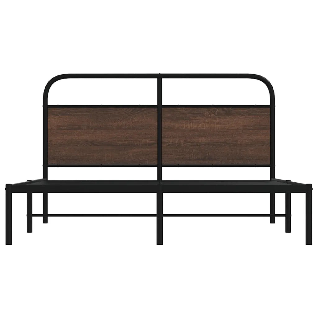 Letto matrimoniale | Letto per adulti | Giroletto senza Materasso Rovere Marrone 150x200 cm Truciolato
