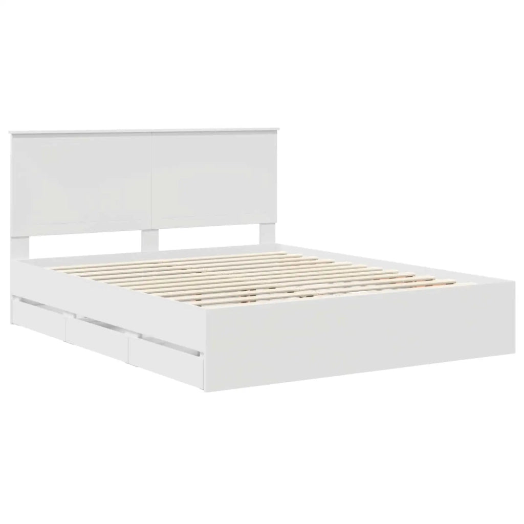 Struttura del letto Bianco 160 x 200 cm Legno Ingegnerizzato