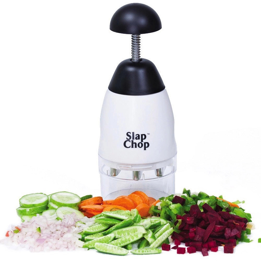Trade Shop - Taglia Verdure Slap Chop Frulla Trita Tritatutto Ortaggi Lame Rotanti Verdura -