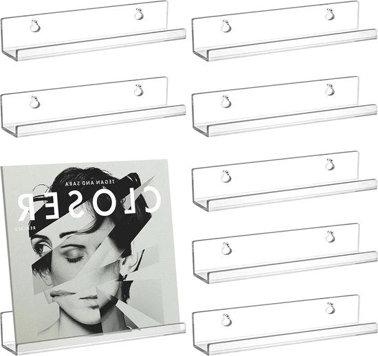 Sostegno per Placca in Vinile 305 cm con Supporto in Acrilato Translucido per Dischi e Fotoalbum.