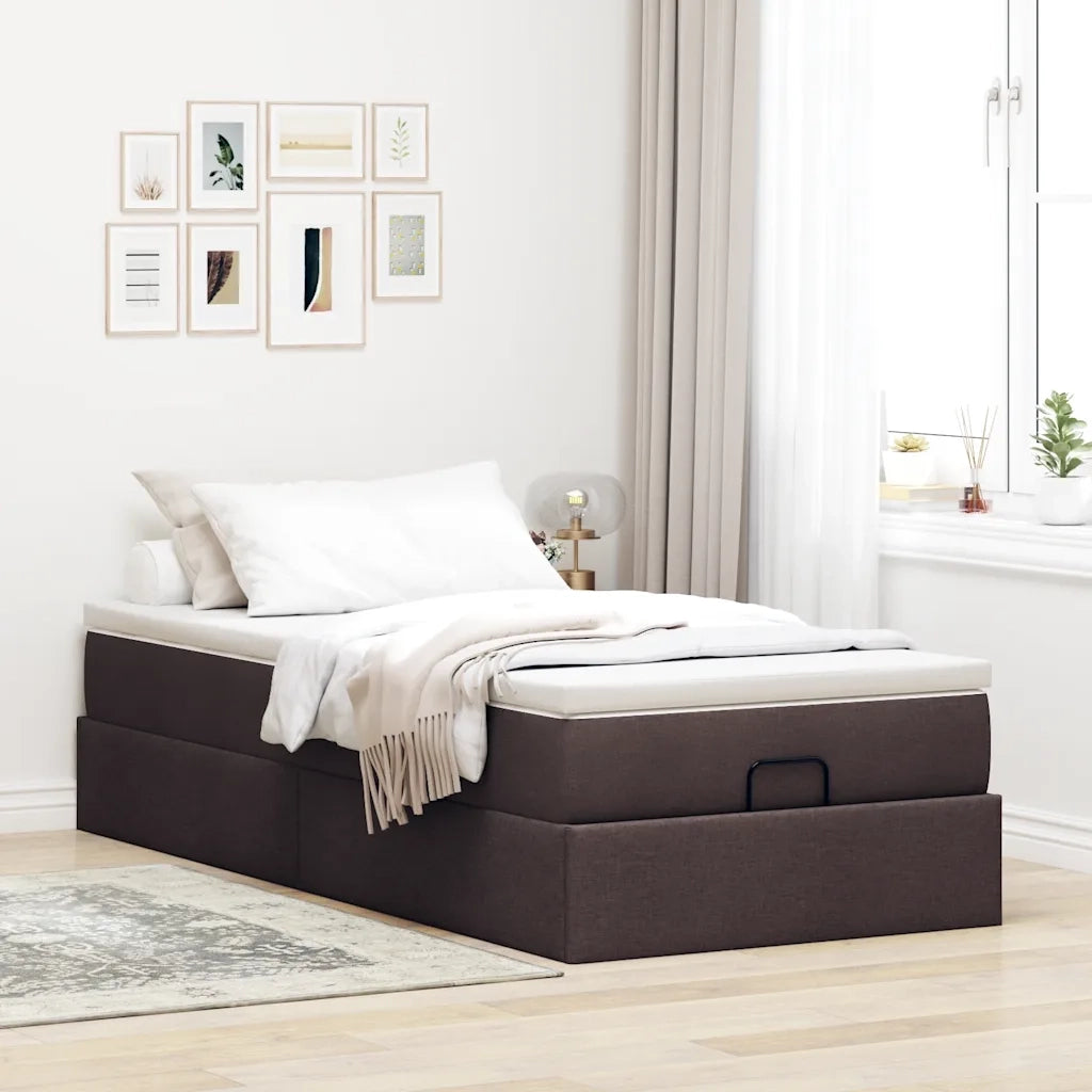 Struttura Letto Pouf con Materasso 90x200 cm in Tessuto