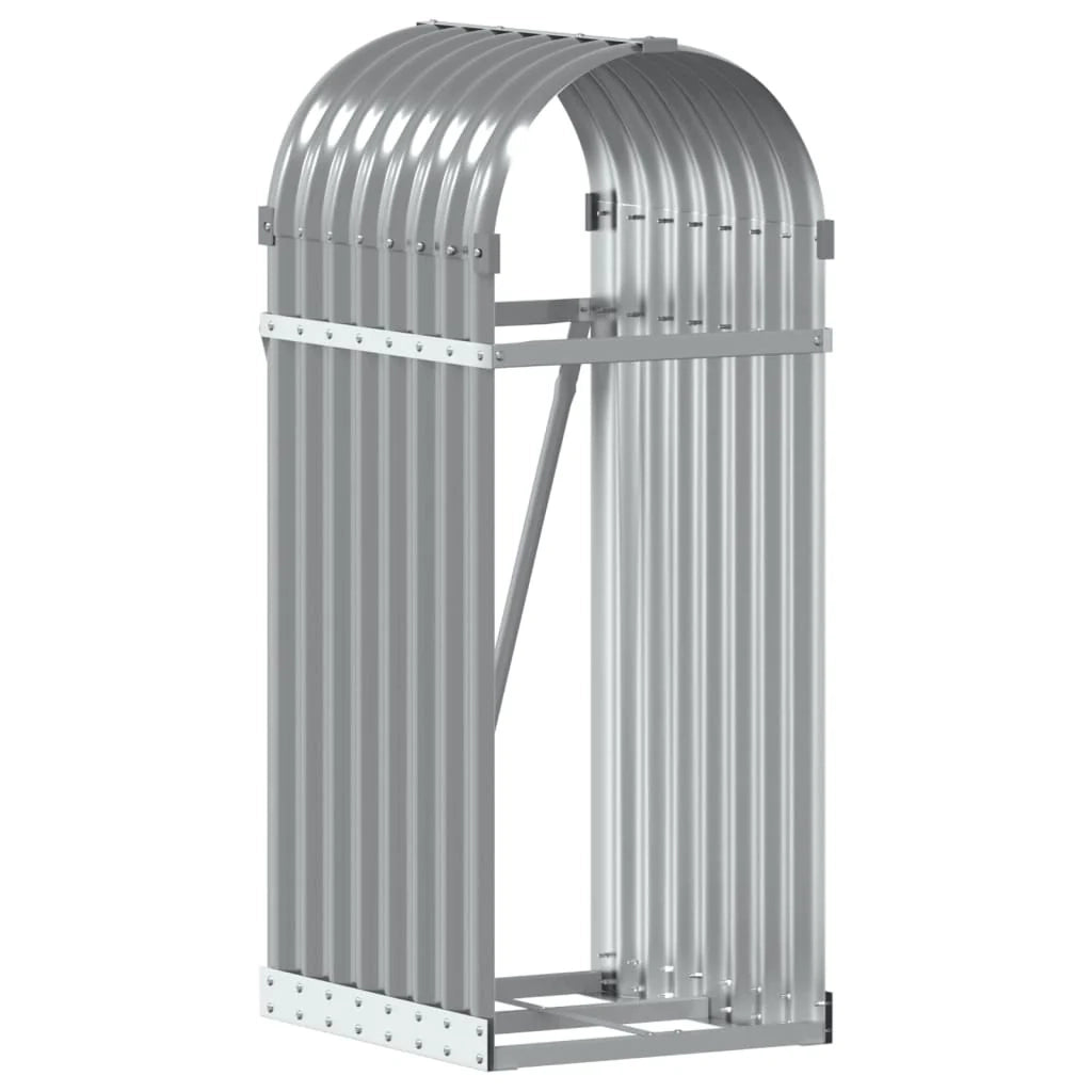 Portalegna chiaro 40 x 45 x 100 cm acciaio zincato grigio 02_0043817