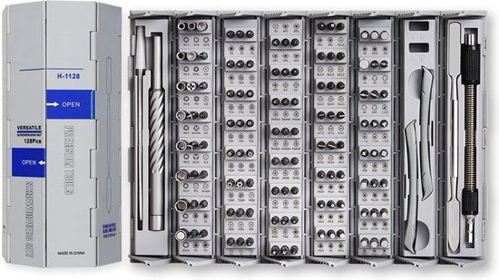 Set di attrezzi premium da spanare - 128 pezzi - Magnetico - Kit di attrezzi - Scatola di precisione - Offerta nera - Regalo di Natale