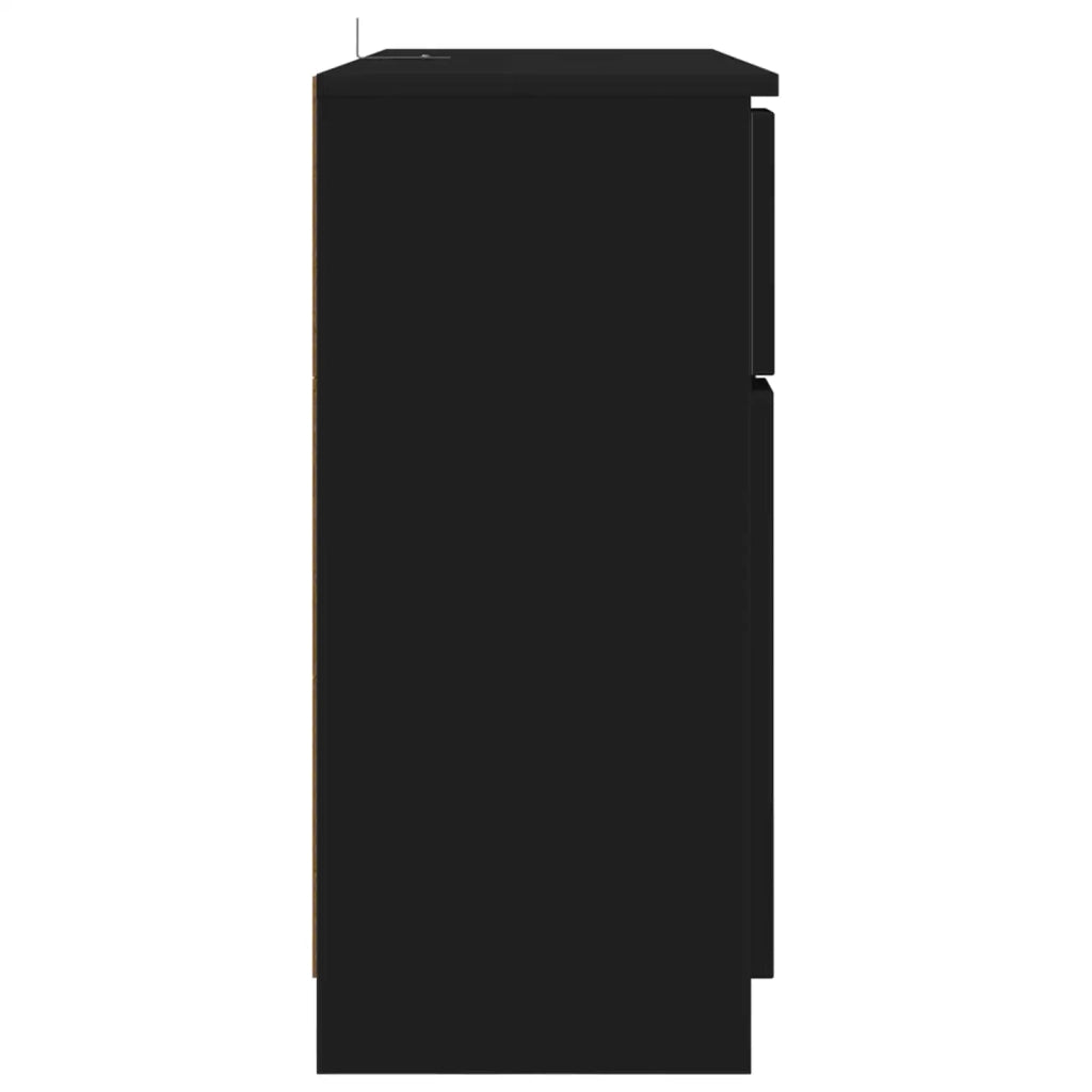 Credenza con cassetto Nero 100 x 30 x 65,6 Legno multistrato 888788