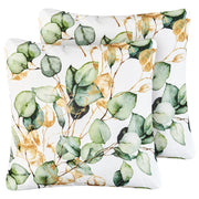 Set di 2 cuscini da esterno in poliestere multicolore 45 x 45 cm con motivo a foglie Accessorio da giardino