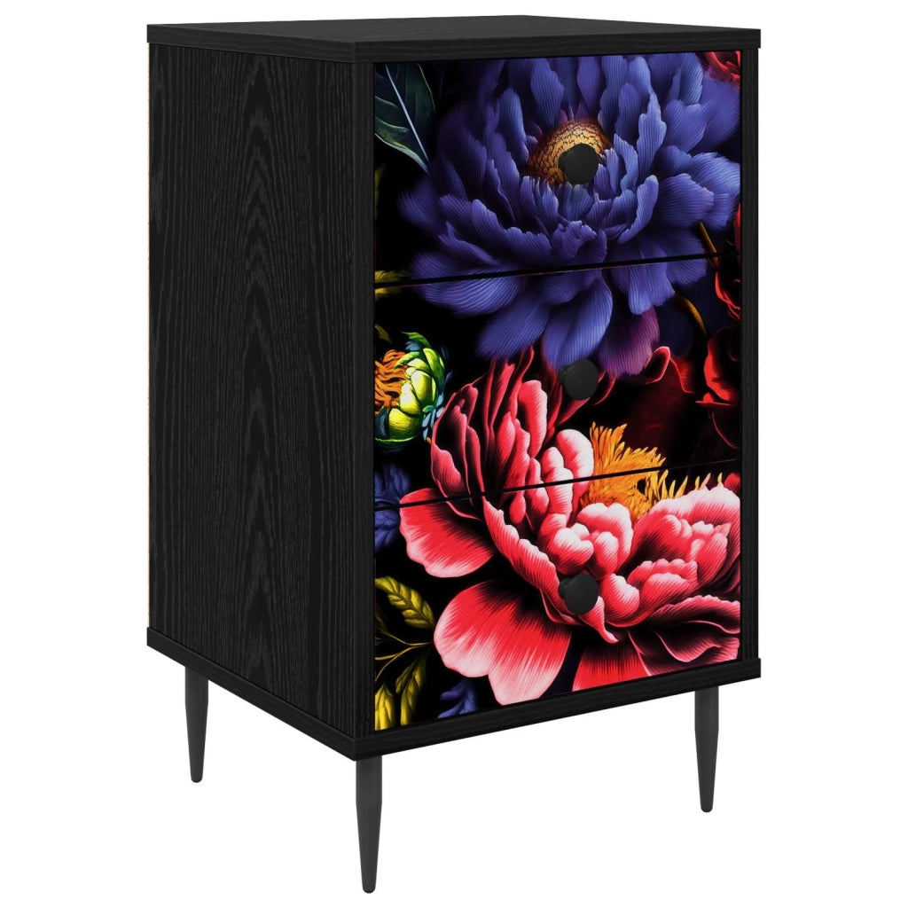 Armadio da Notte KIEL Rovere Nero 36 x 33 x 61 cm 8007337