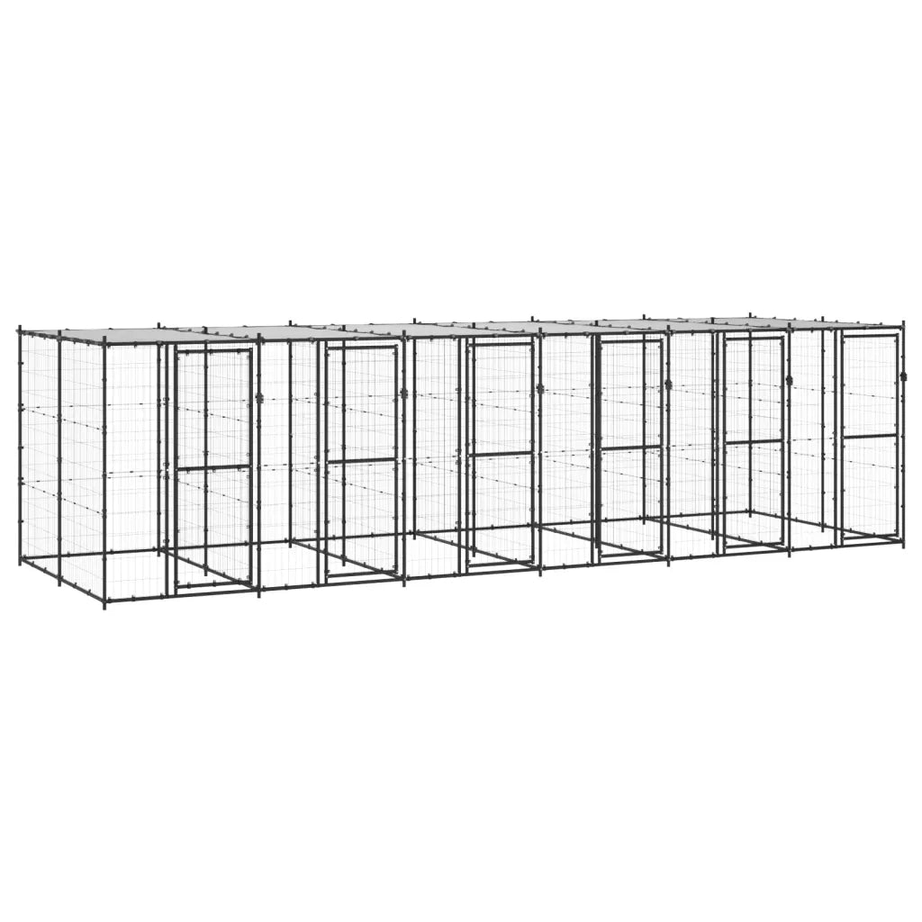Gabbia per Cani da Esterno in Acciaio con Tetto 14,52 mÂ² cod mxl 56932