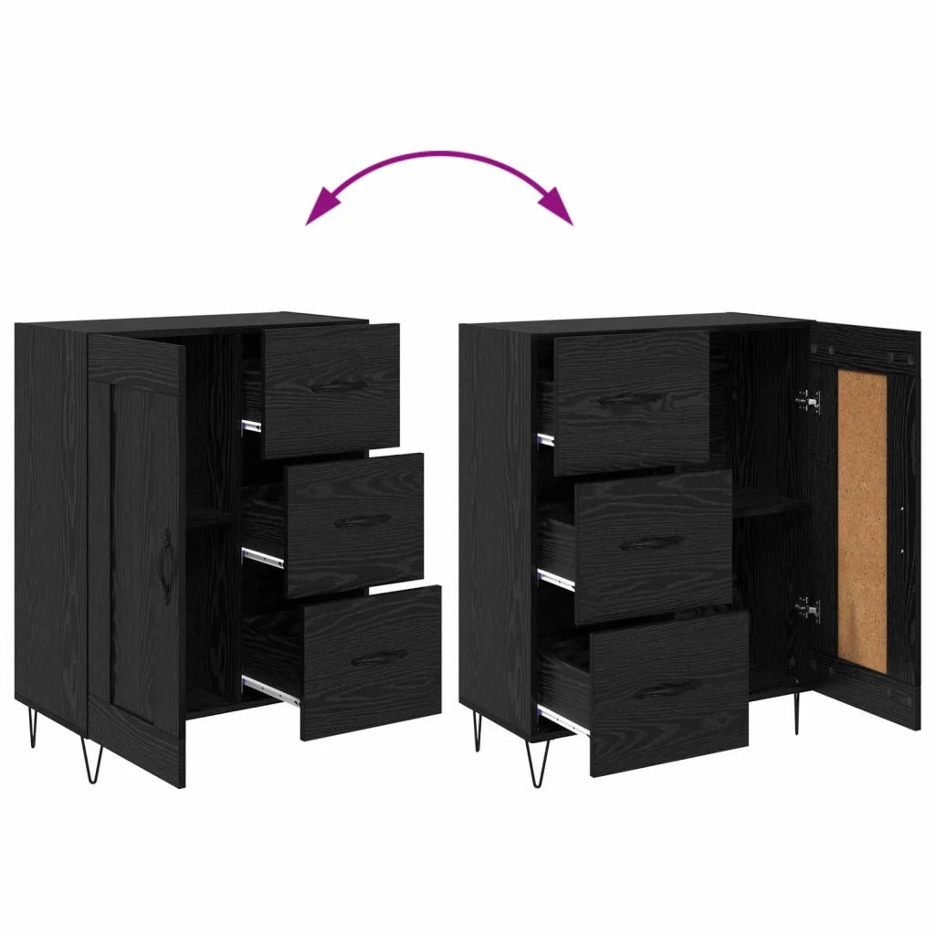 Credenza Rovere Nero 69,5 x 34 x 90 cm Legno ingegnerizzato