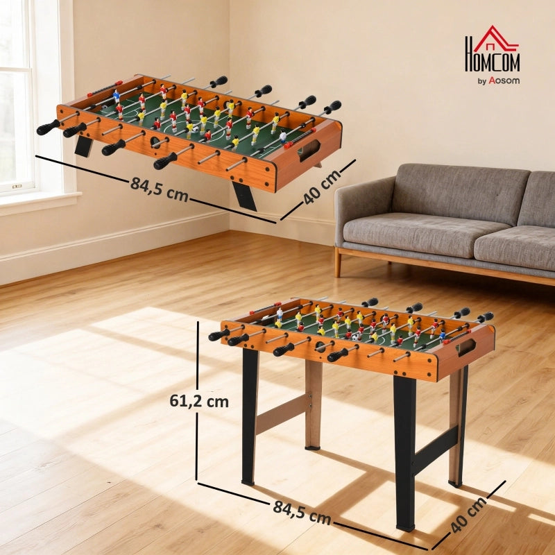 Calcio balilla con aste in acciaio inox, per ragazzi e adulti, 84,5x40x61,2 cm, nero