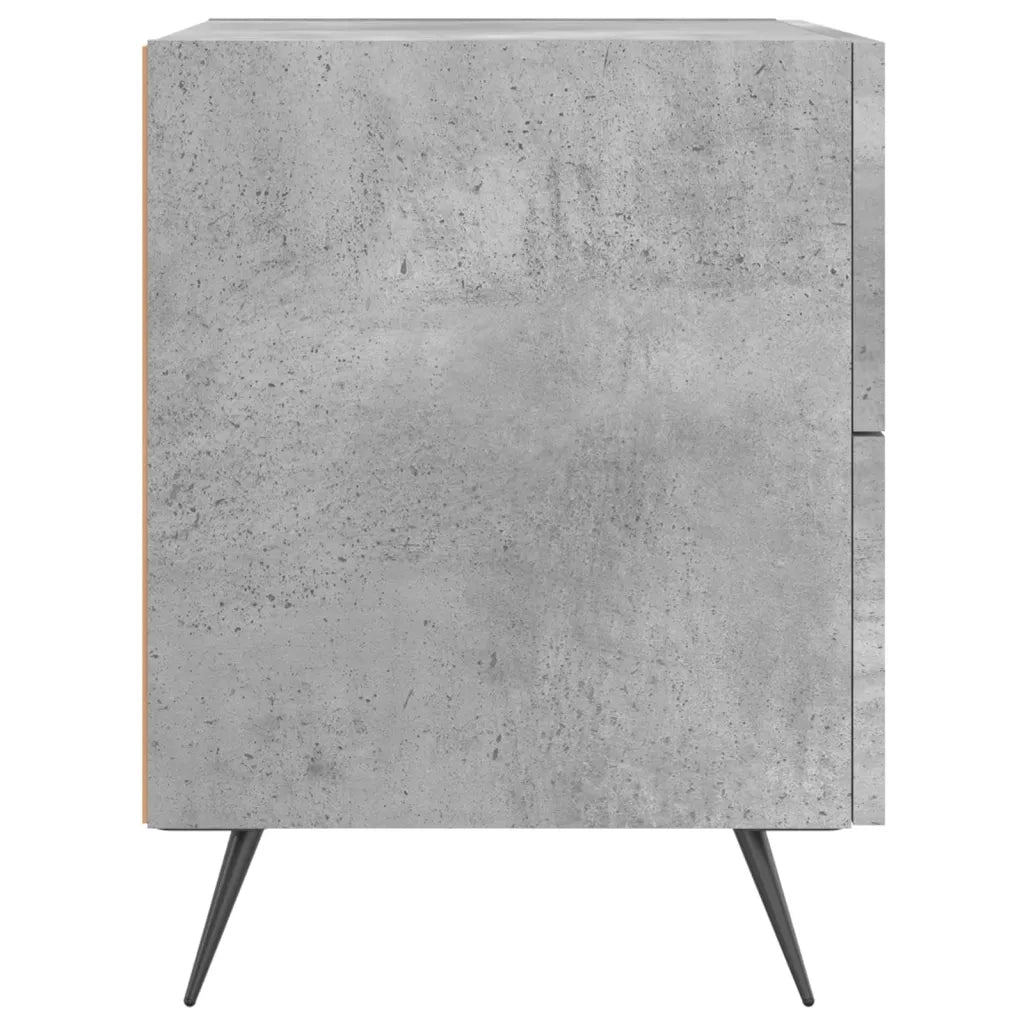 Comodino Grigio Cemento 40x35x47,5 cm in Legno Multistrato 827252