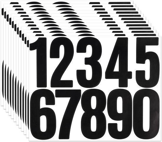 Etichette Sticking Self-adhesive per Numeri di Casa - Impermeabili - Nera - Etichette per Indirizzo - Per Postini e Porte