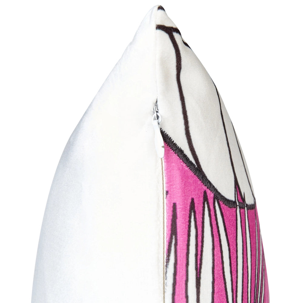 Set di 2 cuscini in cotone con stampa a foglie 45 x 45 cm rosa soggiorno camera da letto