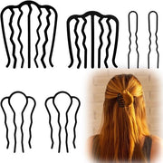 Set di 6 spazzole in acciaio nero per arricciare i capelli - Spazzola per capelli in 3 stili - Spazzola per capelli elegante per donne - Accessori per capelli in stile capsello