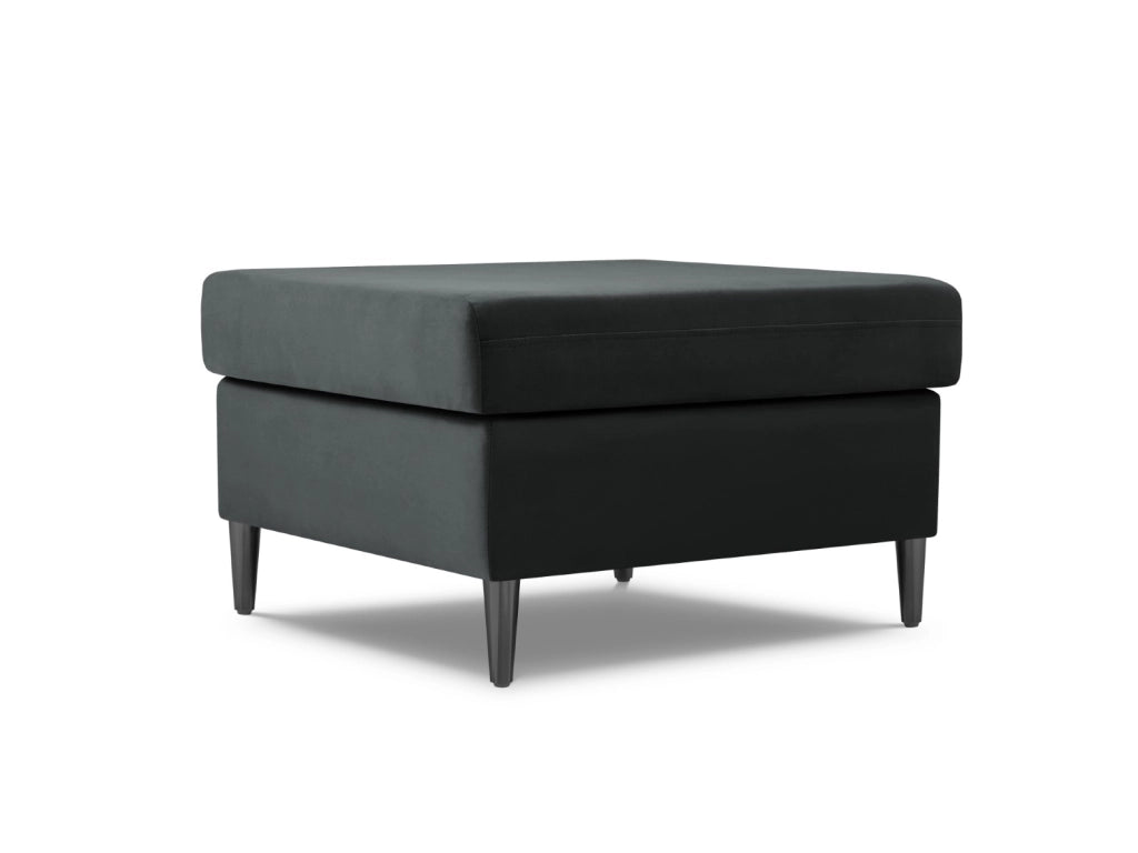 Cosmopolitan Design - Pouf "Kyoto" in velluto grigio scuro 