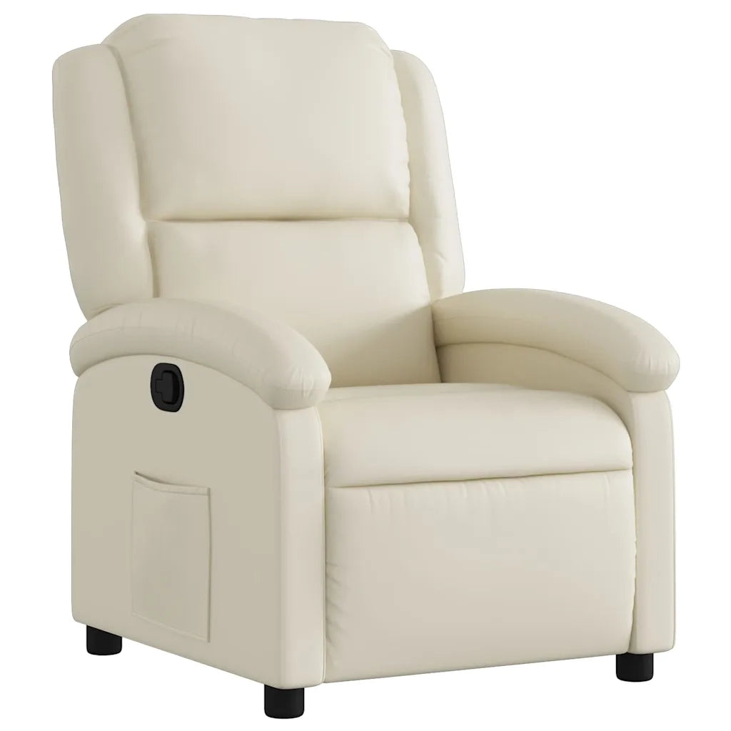 Divano Sedia-Poltrona Reclinabile Crema in Similpelle 693263