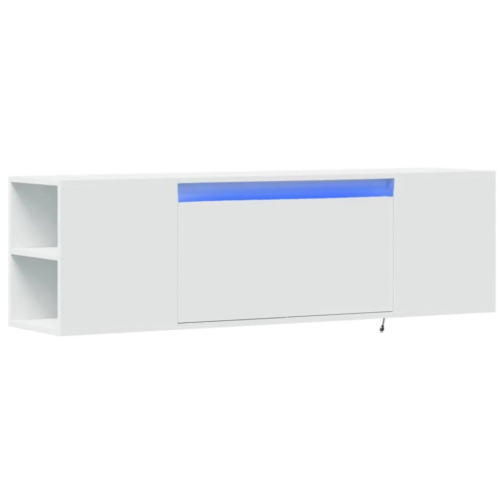 Mobile TV multimediale mensola TV credenza mobile TV sala da pranzo soggiorno camera da letto montaggio a parete con luci LED 135 x 31 x 39,5 cm bianco 02_0027862