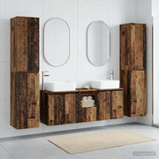 Set di mobili per il bagno 5 pz Legno antico 33 x 34,5 x 160 cm 3406041