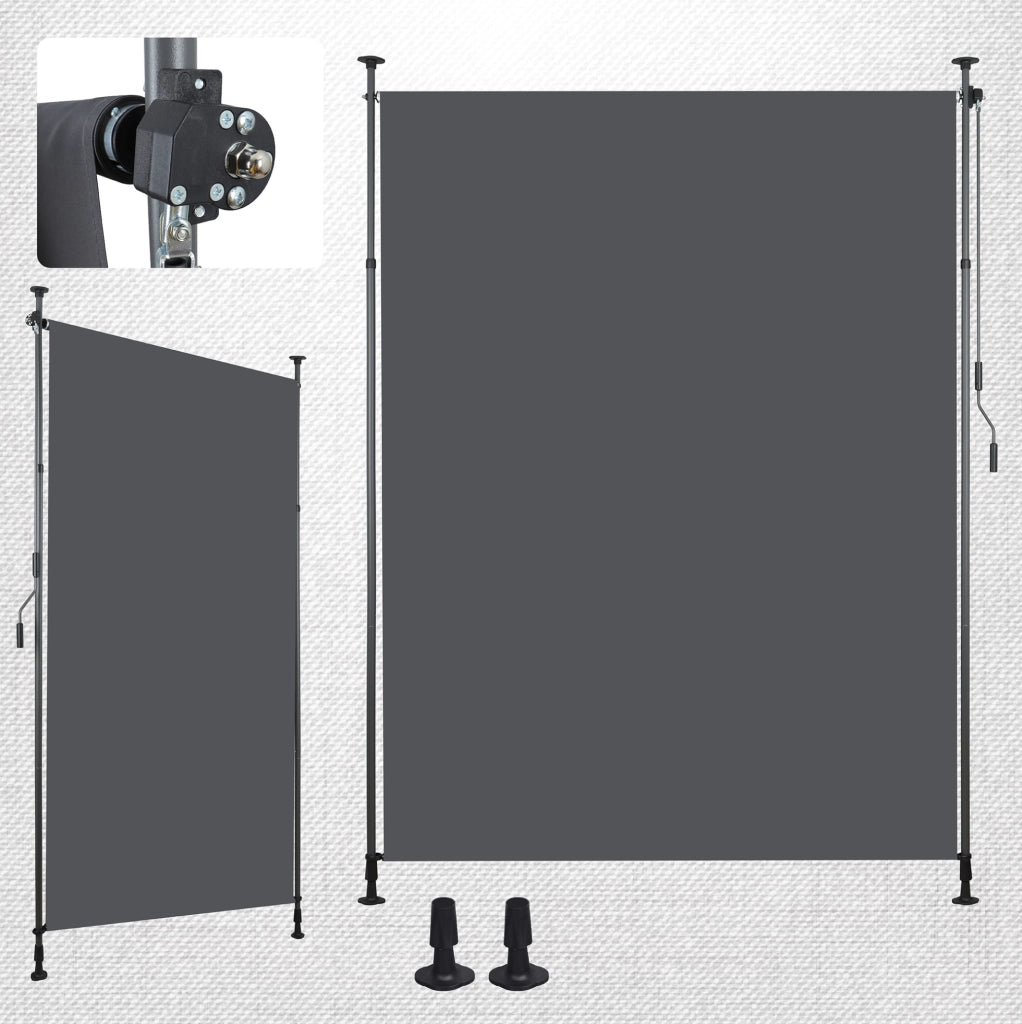 Tenda da sole verticale da esterno con manovella; regolabile in altezza 220-310 cm; antracite