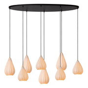 Lampada sospesa CINZIA Lucide 8xE27 porcellana bianco nera