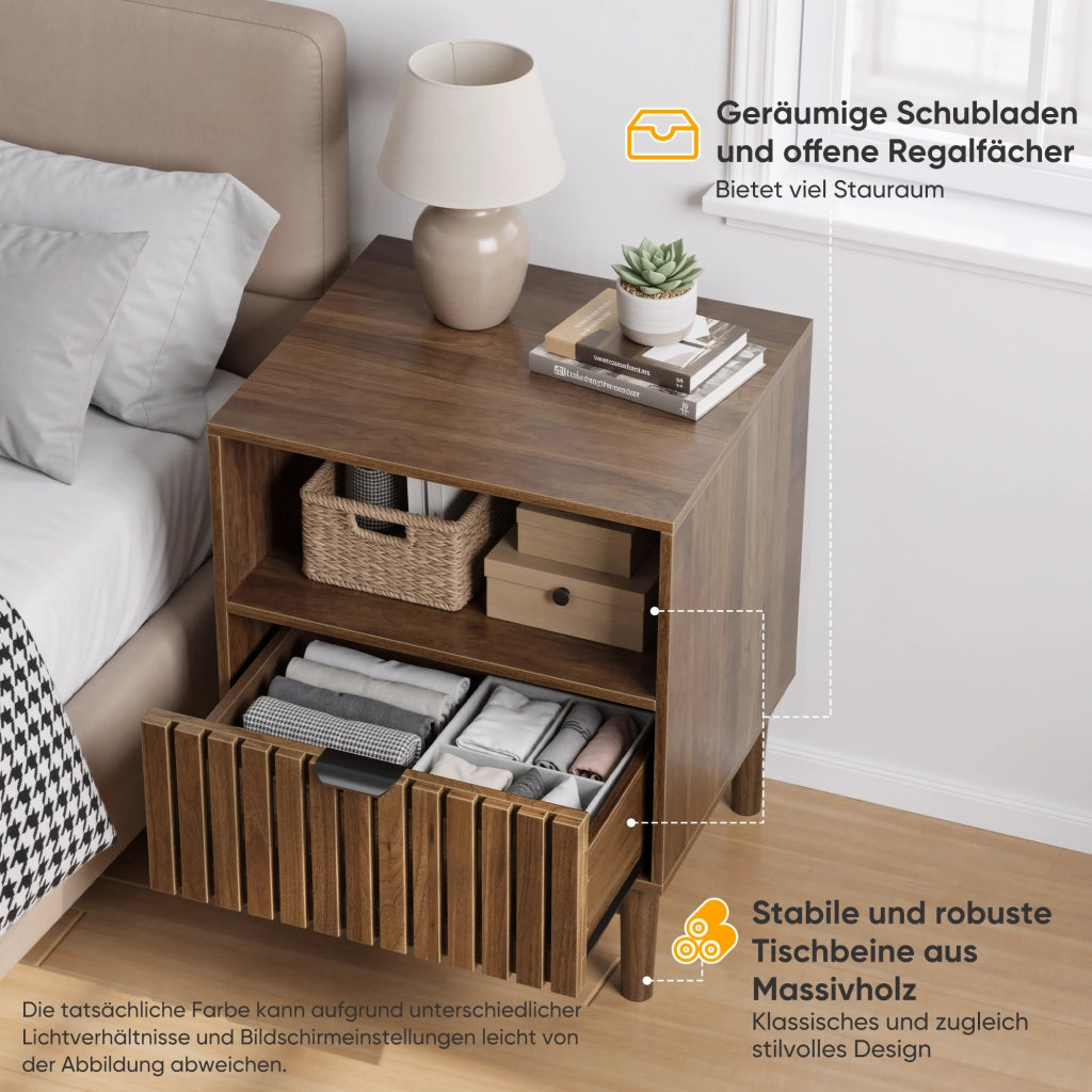 Comodino con Cassetto ¨C MINIMAL ¨C Noce, 45x39x56,5 cm