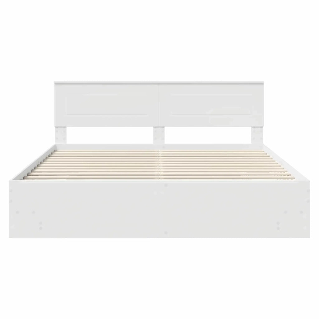 Letto matrimoniale | Letto per adulti | Struttura del letto Bianco 180 x 200 cm Legno multistrato