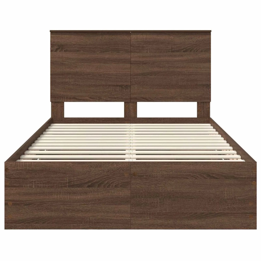 Struttura del letto con cassetto Rovere Marrone 135 x 190 cm