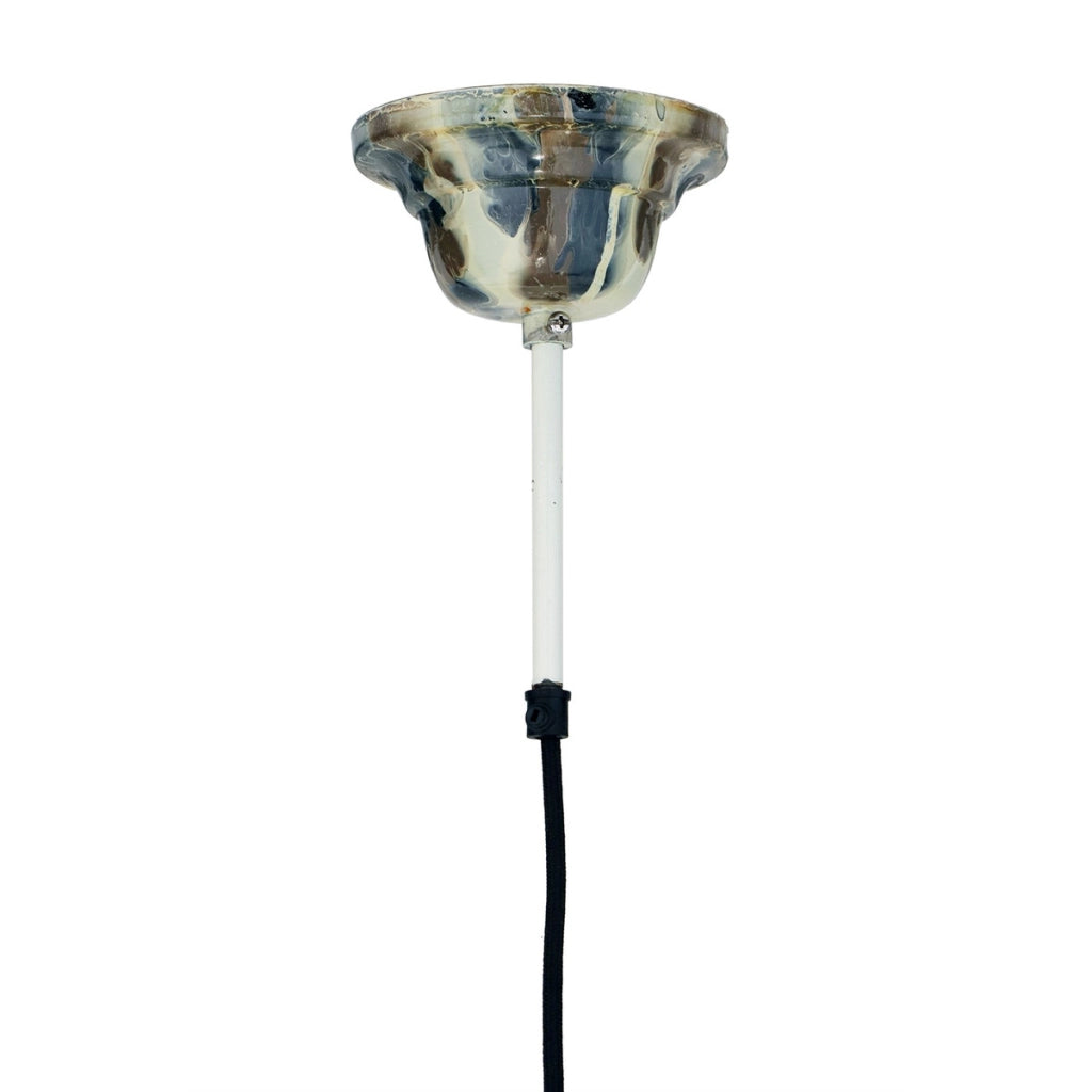 Lampada a sospensione Harlow in metallo crema e oro