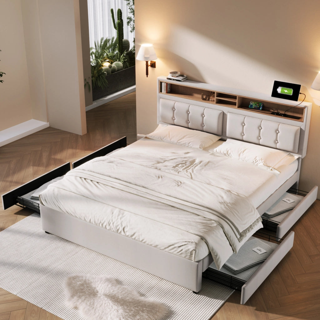 letto imbottito lino beige 160x200 cm