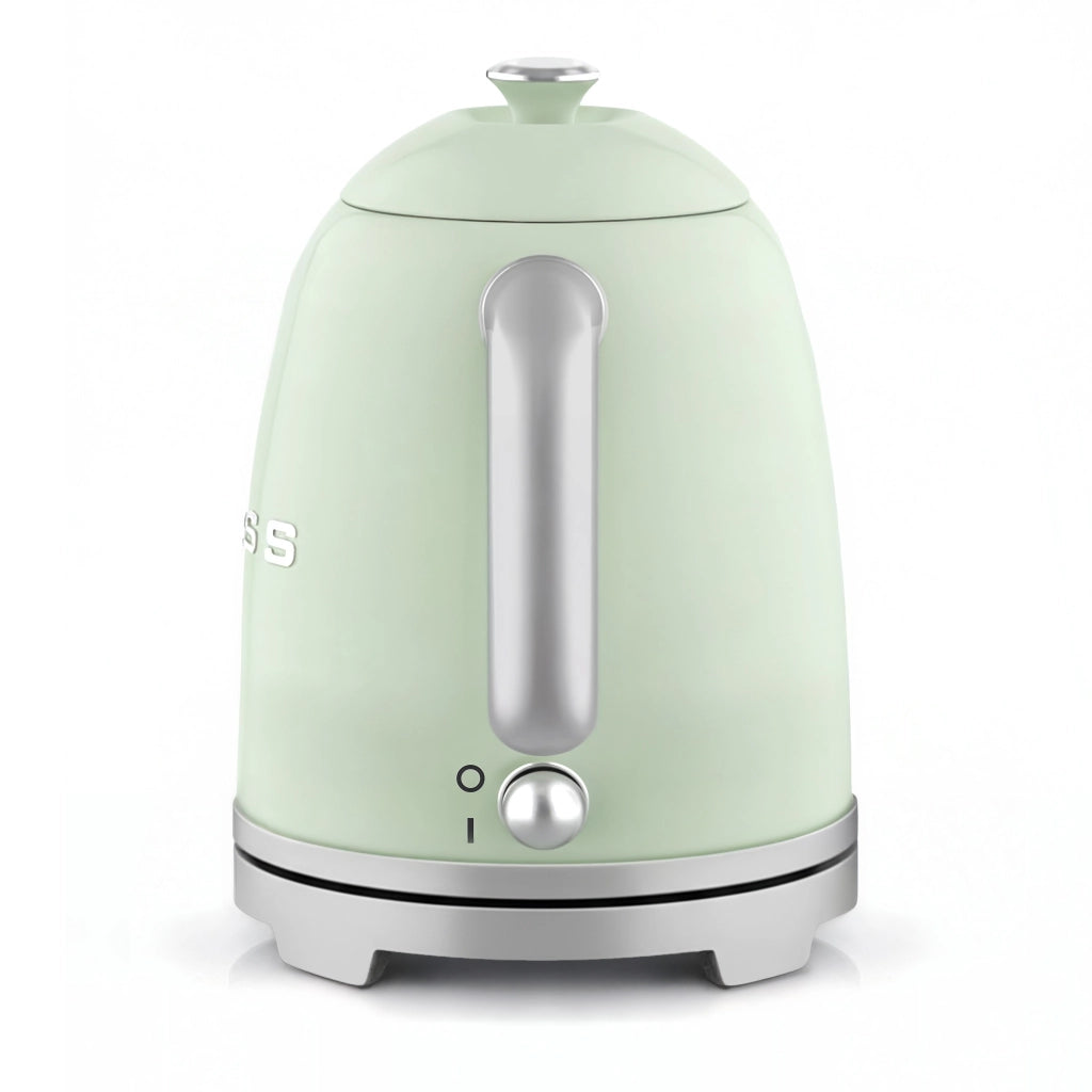 Bollitore elettrico vintage KTS7, 1 L, acciaio inox, 1000 W,Base girevole a 360°, Verde