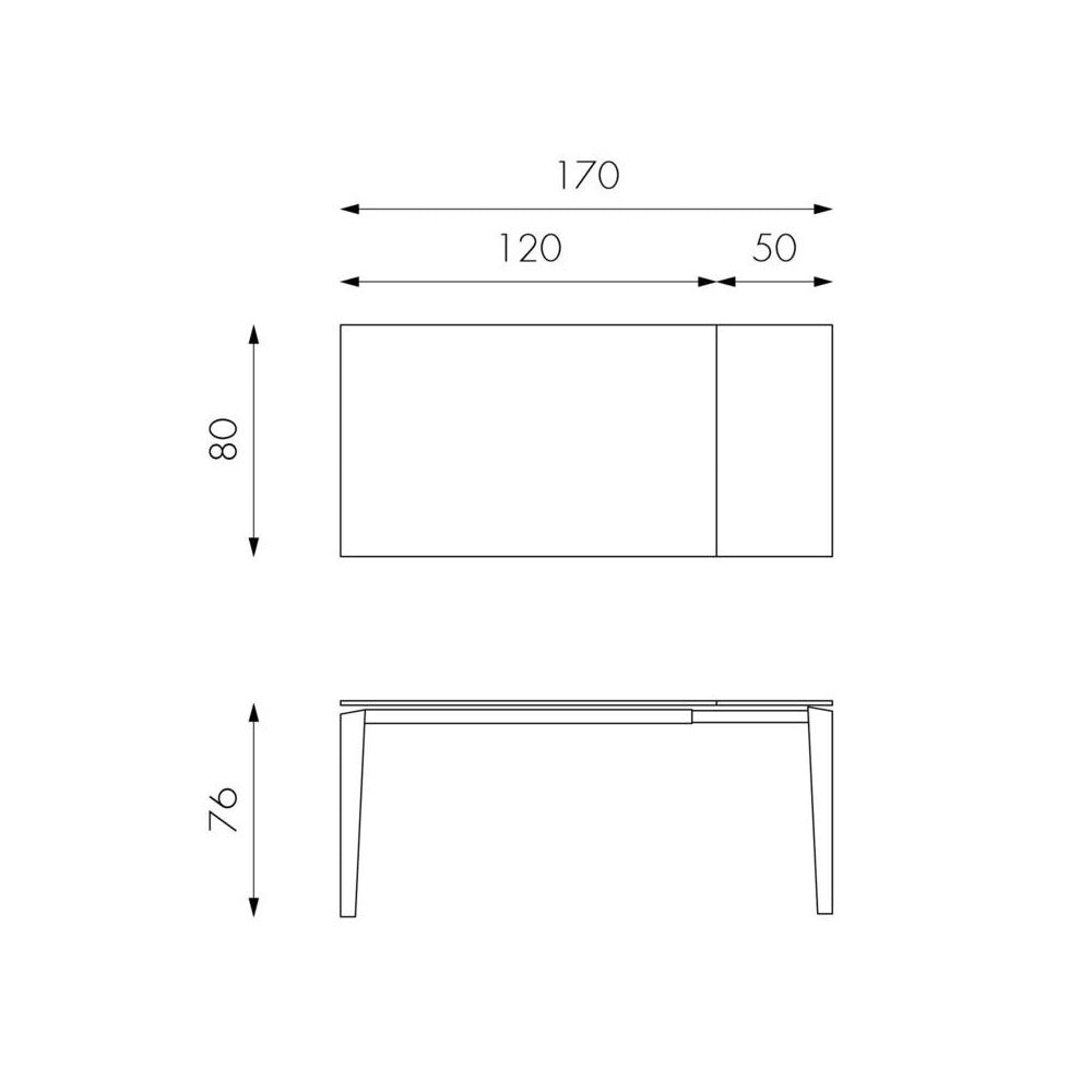 Tavolo Allungabile da 120cm a 170cm moderno Top in Ceramica su Vetro Temperato Portoro