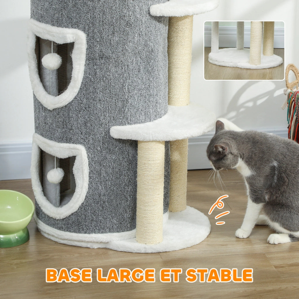 Albero per gatti 4 livelli ¨C Minimal ¨C grigio 50x36x101