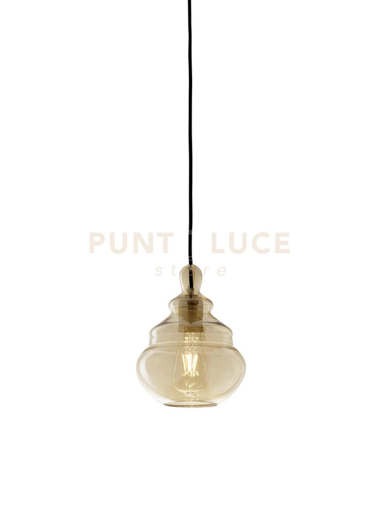 ADONE SOSPENSIONE 1 LUCE DIFFUSORE VETRO TCOLOR MIELE ATTACCO E27
