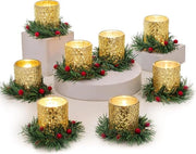 Decorazione di Natale per tavolo - 12 contenitori per candele da tavolo in vetro - decorazione di Natale per festa e abitazione - supporto per candele votive Natale matrimonio.
