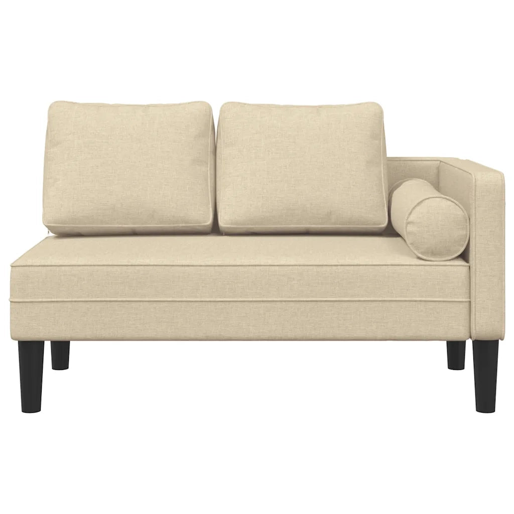 Chaise Longue con Cuscini Crema in Tessuto CFW9887935