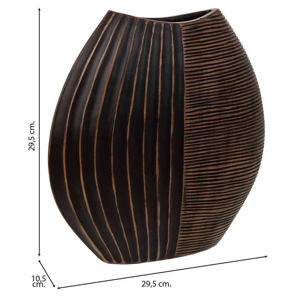 Vaso in poliresina marrone 29,5x10,5x29,5h