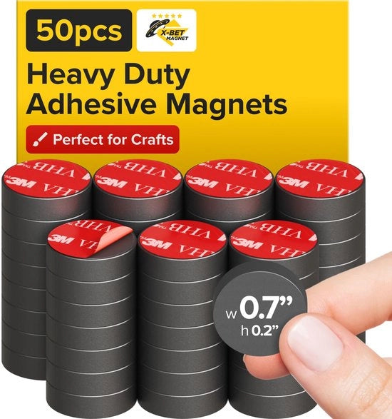 Magnetici autoadesivi, forti, 18 x 5 mm - magneti per lavagne magnetiche - magneti adesivi - piccoli magneti per frigoriferi e lavagne - magneti minimi, forti - magneti per lavagna - 50 pezzi