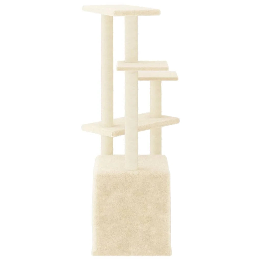 Tiragraffi per gatti torre per arrampicata giocattolo piattaforma per arrampicata con tiragraffi in sisal 107,5 cm crema 02_0022451