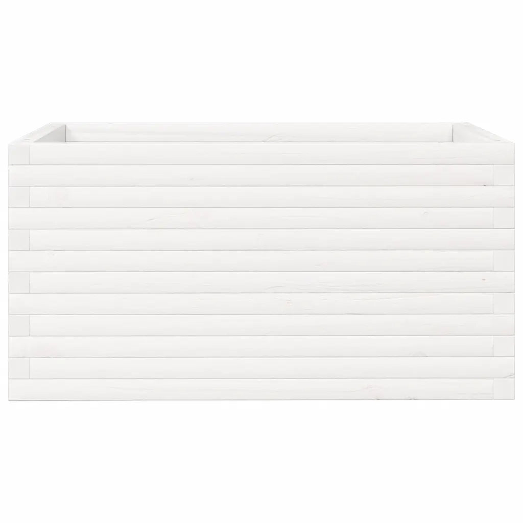 Fioriera da Giardino Bianca 90x60x45,5cm Legno Massello di Pino 847279