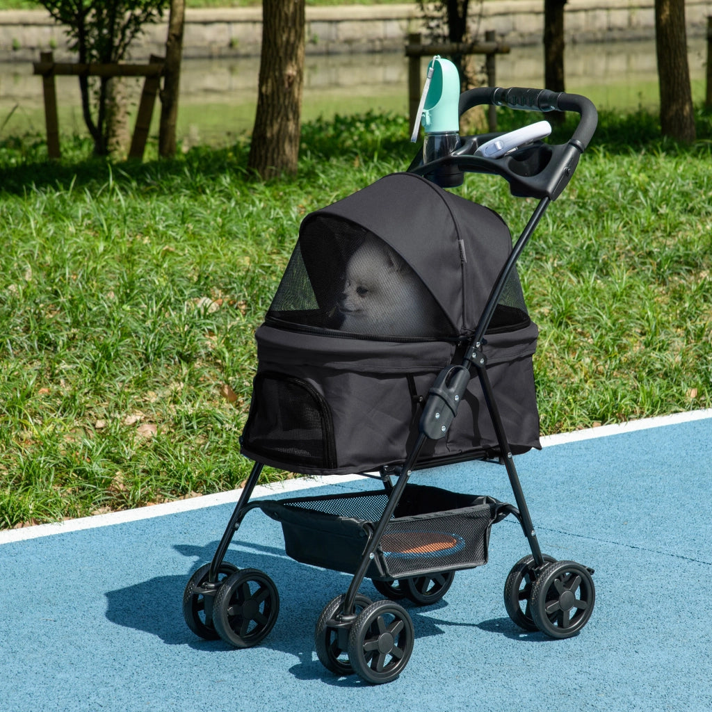 Passeggino pieghevole per cani e gatti ¨C Xylo ¨C tessuto Oxford 300D impermeabile con cestino portaoggetti