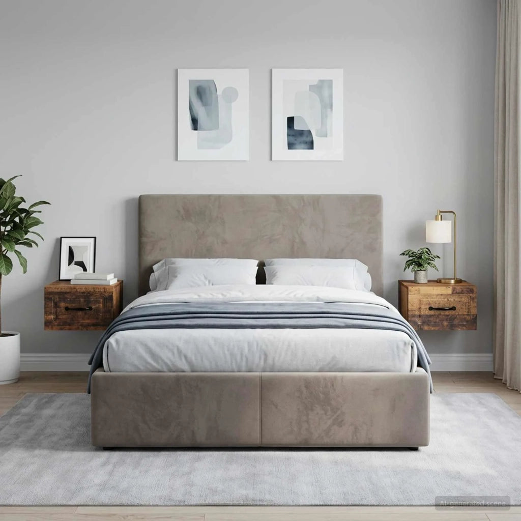 Mobiletto da notte a muro 2 pcs Legno antico 34,5 x 33 x 20 cm 899292