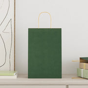 vidaXL Sacchetti di Carta 250 pz con Manici Verdi 21x11x31 cm