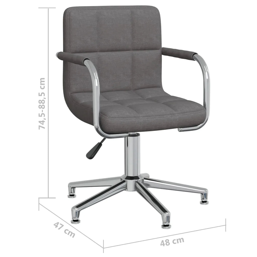 Sedia da Pranzo Girevole Grigio Scuro in Tessuto 3088063