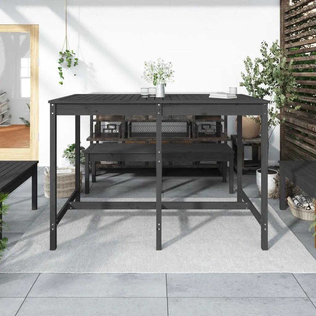 Tavolo da Giardino Grigio 159,5x82,5x110 cm Legno Massello Pino 824097